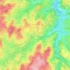 Topografische kaart Auzances, hoogte, reliëf