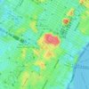Topografische kaart Manhattan, hoogte, reliëf