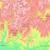 Topografische kaart Weminuche Wilderness Area, hoogte, reliëf