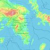 Topografische kaart Περιφερειακή Ενότητα Ανατολικής Αττικής, hoogte, reliëf