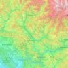 Topografische kaart Tehri Garhwal, hoogte, reliëf