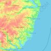 Topografische kaart East Suffolk, hoogte, reliëf