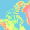 Topografische kaart Nunavut, hoogte, reliëf