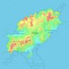 Topografische kaart Ibiza, hoogte, reliëf