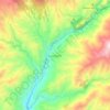 Topografische kaart Vacas Galindo, hoogte, reliëf