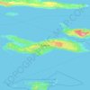 Topografische kaart Korčula, hoogte, reliëf