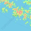 Topografische kaart Isla Londonderry, hoogte, reliëf