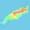 Topografische kaart Tobago, hoogte, reliëf