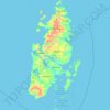Topografische kaart Aru Islands, hoogte, reliëf