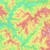 Topografische kaart Pauri, hoogte, reliëf