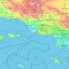 Topografische kaart Ventura County, hoogte, reliëf
