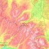 Topografische kaart Hoover Wilderness, hoogte, reliëf