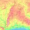 Topografische kaart Benin, hoogte, reliëf