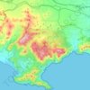 Topografische kaart Perín, hoogte, reliëf