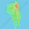 Topografische kaart Great Nicobar Island, hoogte, reliëf