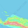 Topografische kaart Papoea, hoogte, reliëf