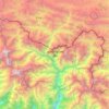 Topografische kaart Chum Nubri, hoogte, reliëf