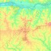 Topografische kaart Iowa County, hoogte, reliëf
