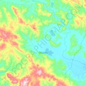 Topografische kaart Orurillo, hoogte, reliëf