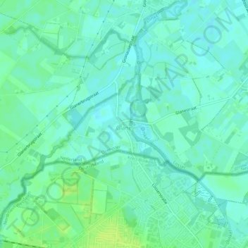 Topografische kaart Glane, hoogte, reliëf