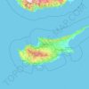 Topografische kaart Cyprus, hoogte, reliëf