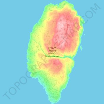 Topografische kaart Mansel Island, hoogte, reliëf