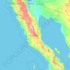 Topografische kaart Baja California, hoogte, reliëf