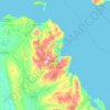 Topografische kaart Ireland, hoogte, reliëf