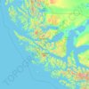 Topografische kaart Provincia de Magallanes, hoogte, reliëf