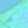 Topografische kaart Bredene, hoogte, reliëf