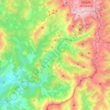 Topografische kaart Prads-Haute-Bléone, hoogte, reliëf