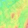 Topografische kaart Burgund, hoogte, reliëf