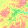 Topografische kaart Holingol City, hoogte, reliëf