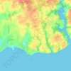 Topografische kaart Névez, hoogte, reliëf