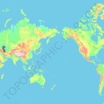 Topografische kaart Tsjoekotka, hoogte, reliëf