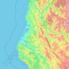 Topografische kaart Humboldt County, hoogte, reliëf
