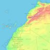 Topografische kaart Marokko, hoogte, reliëf