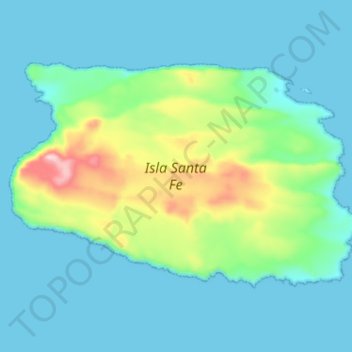 Topografische kaart Isla Santa Fe, hoogte, reliëf