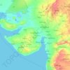 Topografische kaart Gujarat, hoogte, reliëf