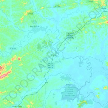 Topografische kaart Registro, hoogte, reliëf