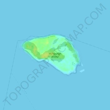 Topografische kaart Horsburgh Island, hoogte, reliëf