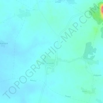 Topografische kaart Saraipali, hoogte, reliëf