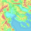 Topografische kaart Macédoine-Centrale, hoogte, reliëf