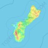 Topografische kaart Guam, hoogte, reliëf