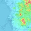 Topografische kaart Omuta, hoogte, reliëf