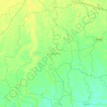 Topografische kaart Dhamdaha, hoogte, reliëf