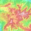 Topografische kaart Prades, hoogte, reliëf