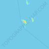 Topografische kaart Islotes Evangelistas, hoogte, reliëf