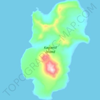 Topografische kaart Kagamil Island, hoogte, reliëf