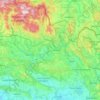 Topografische kaart okres Trutnov, hoogte, reliëf